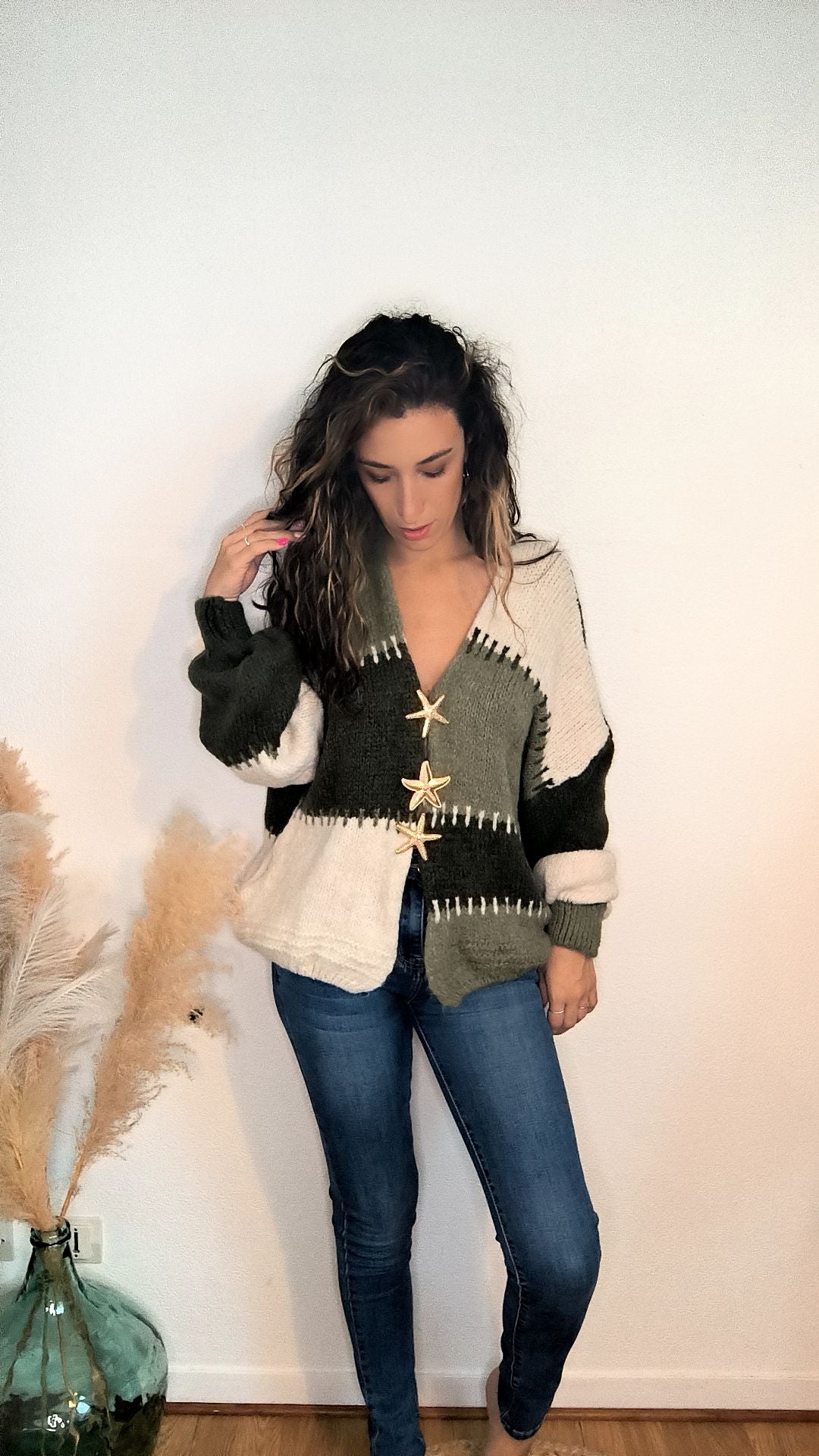 Gilet Capucine kaki (Broches en option)