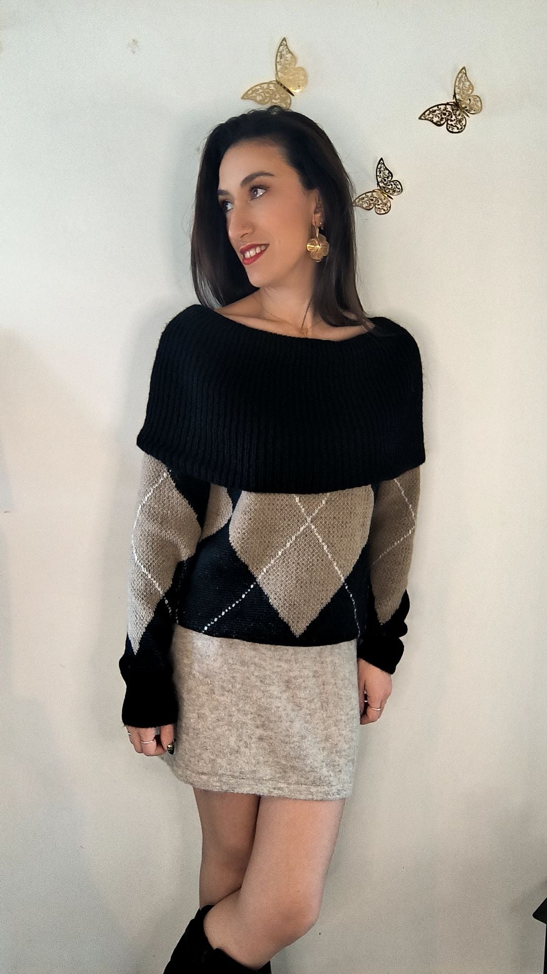 Pull Col Bardot Jacquard