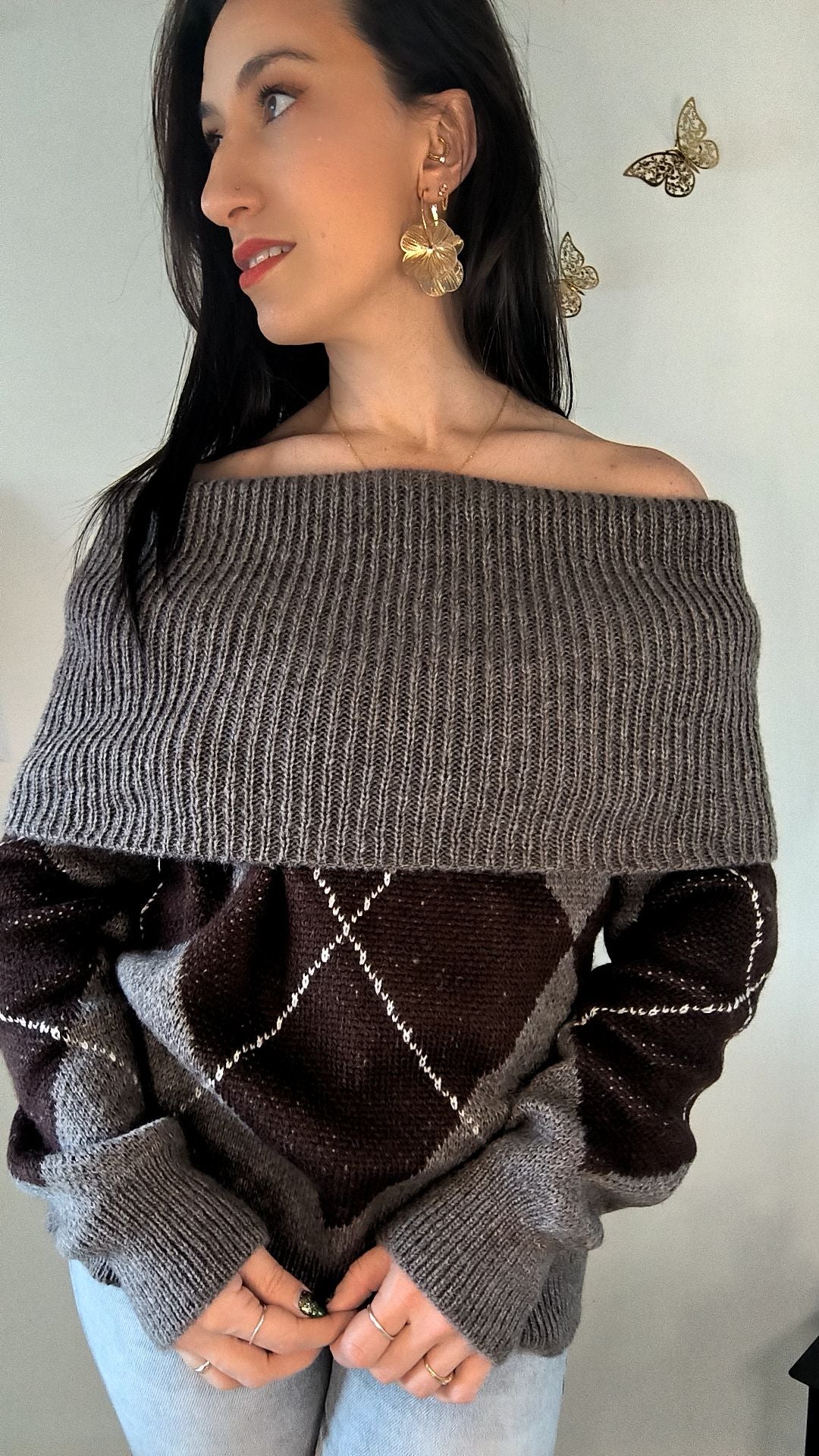 Pull Col Bardot Jacquard